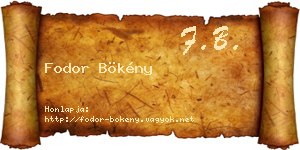 Fodor Bökény névjegykártya